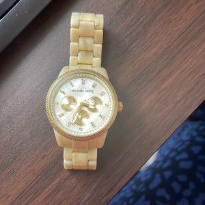MK watch - tan tortoise shell watch